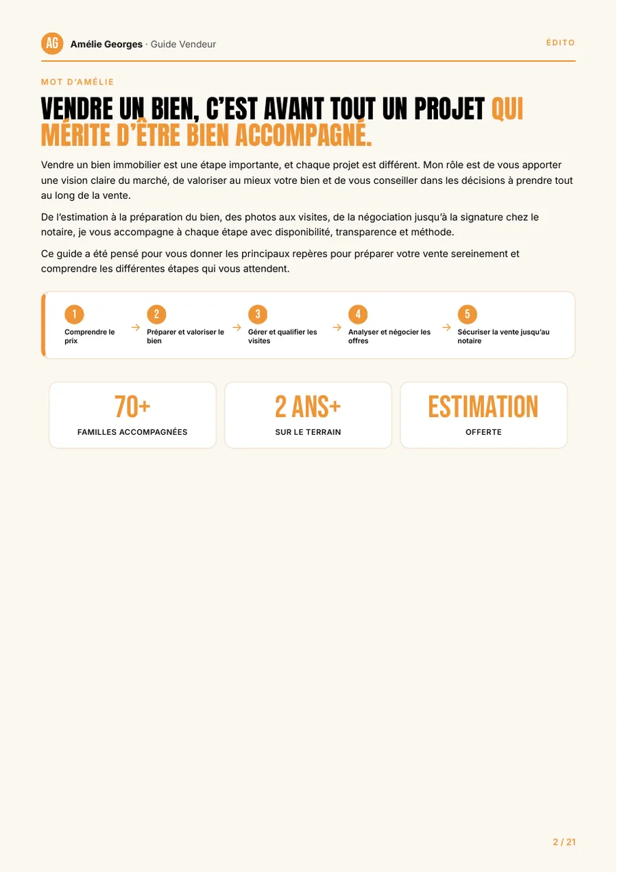 Page du guide : Le mot d'Amélie